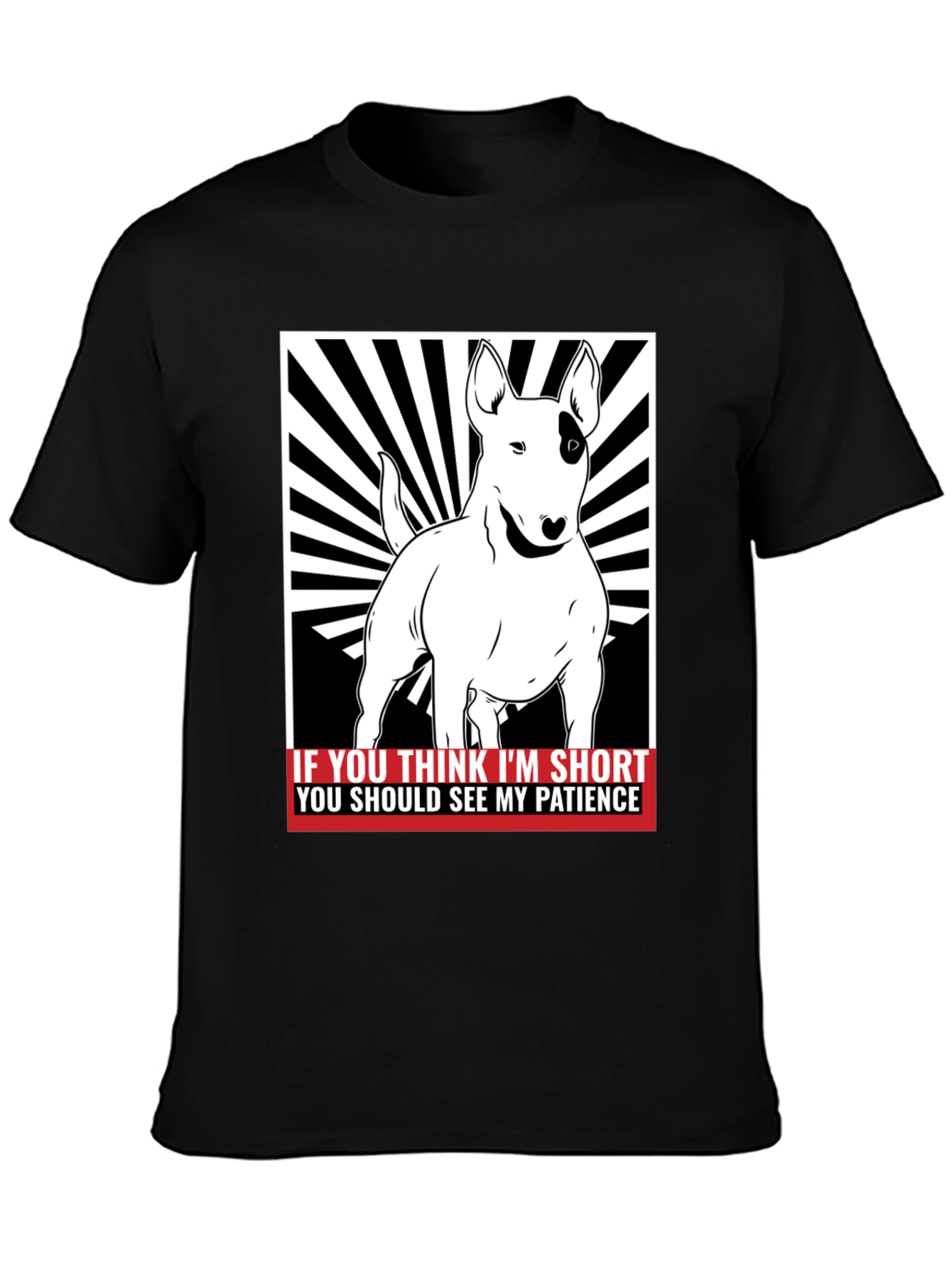 Funny Bull Terrier Short Patience Mens T-Shirt