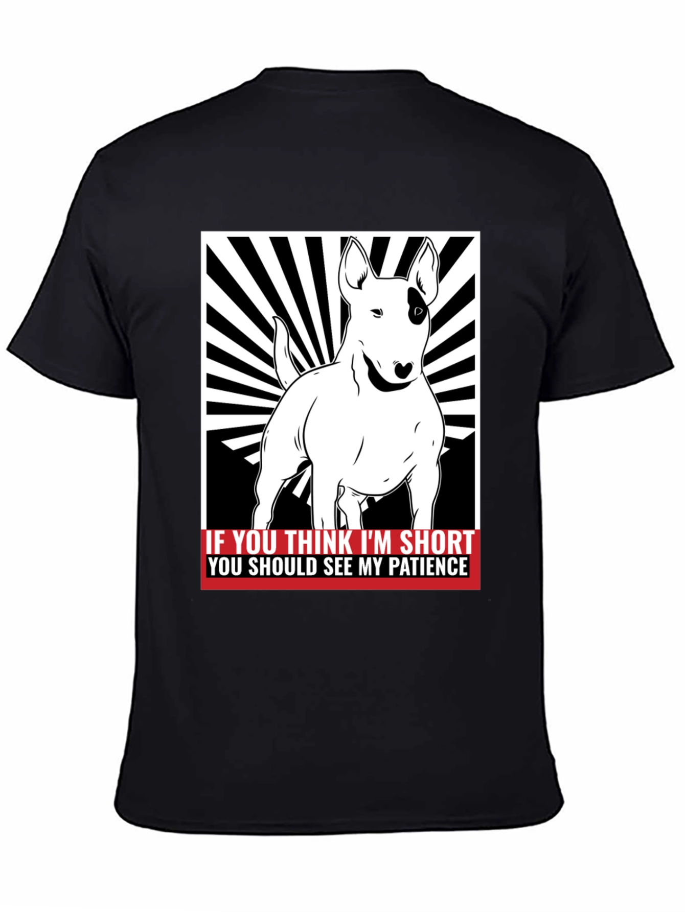 Funny Bull Terrier Short Patience Mens T-Shirt