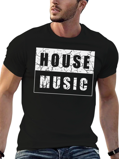 House Music Graphic T-Shirt - Black