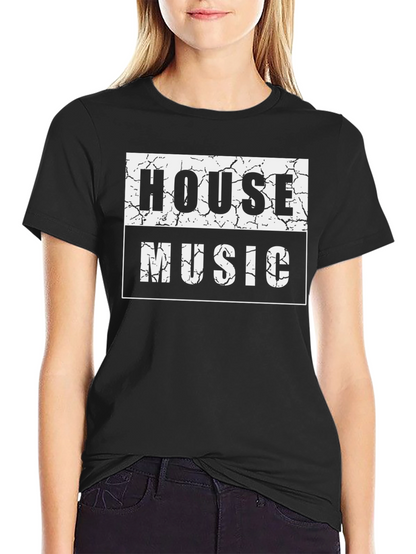 House Music Graphic T-Shirt - Black