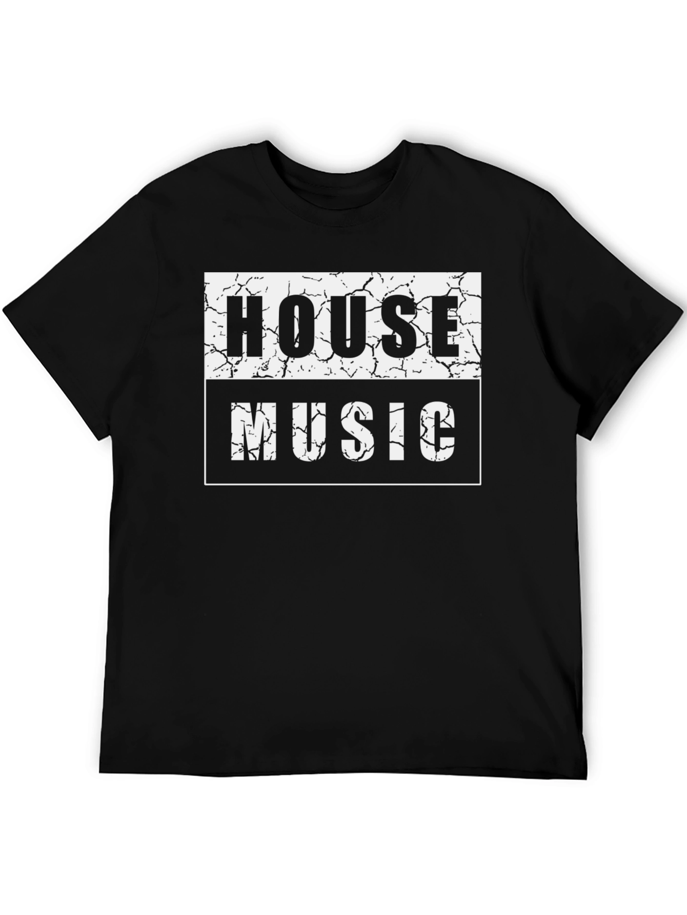 House Music Graphic T-Shirt - Black