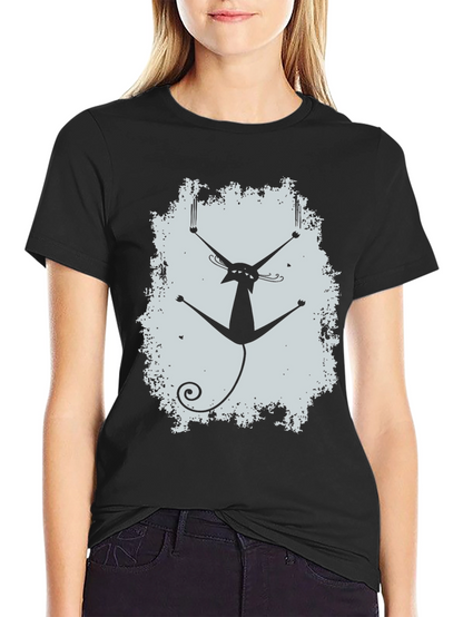 Cool Cat Scratch T-Shirt - Black Graphic Tee