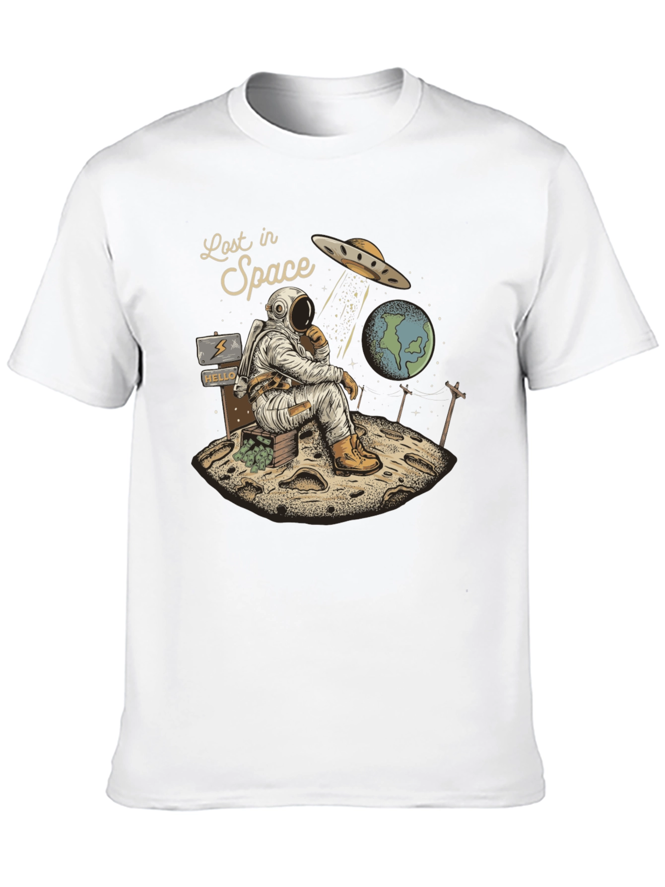 Lost in Space Graphic Tee - Relaxed Astronaut Design