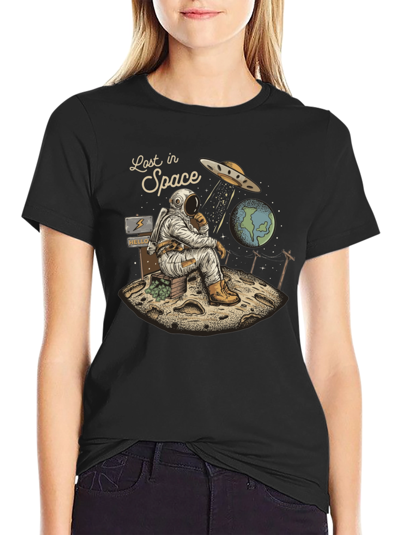Lost in Space Graphic Tee - Relaxed Astronaut Design
