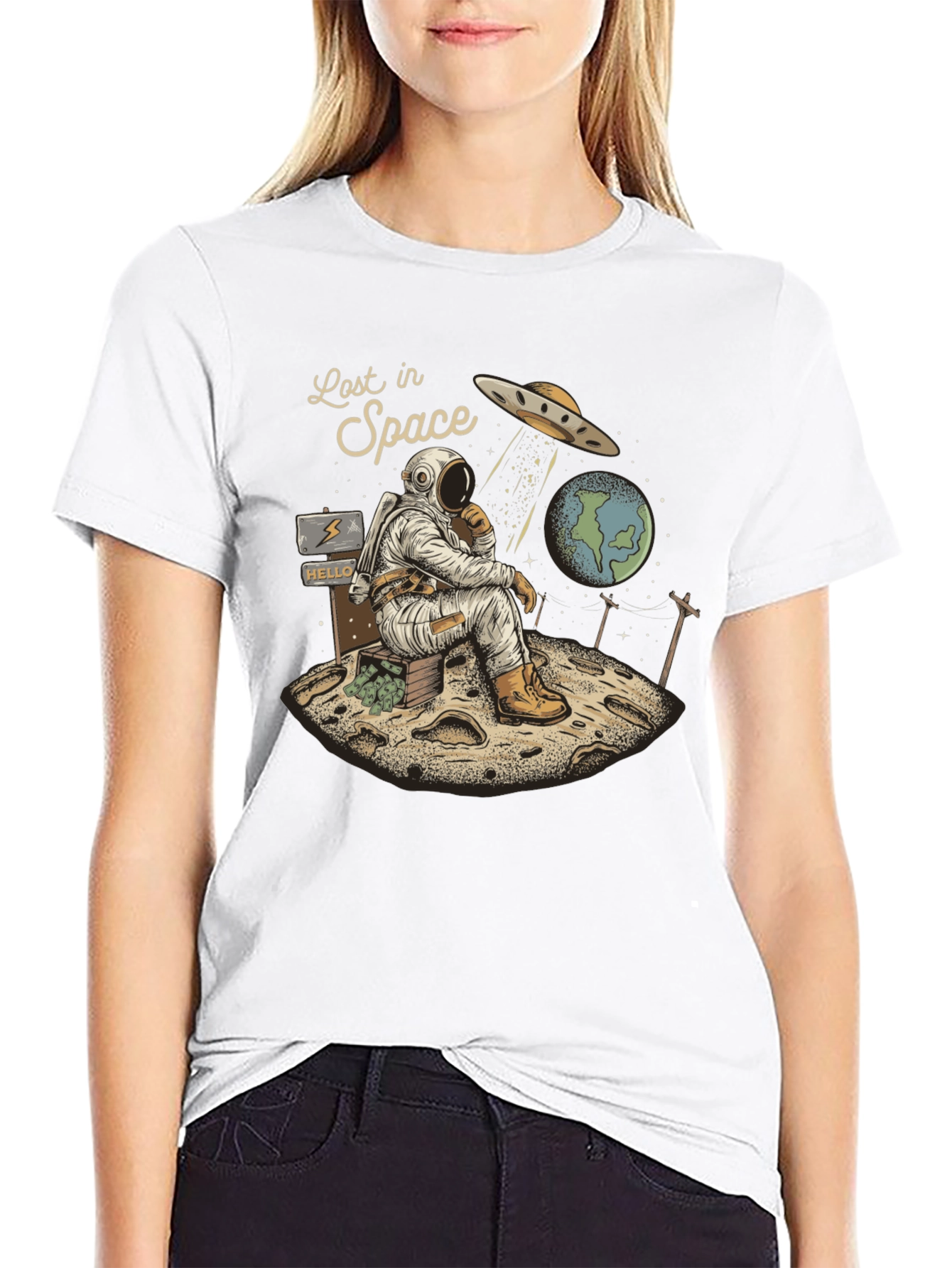 Lost in Space Graphic Tee - Relaxed Astronaut Design