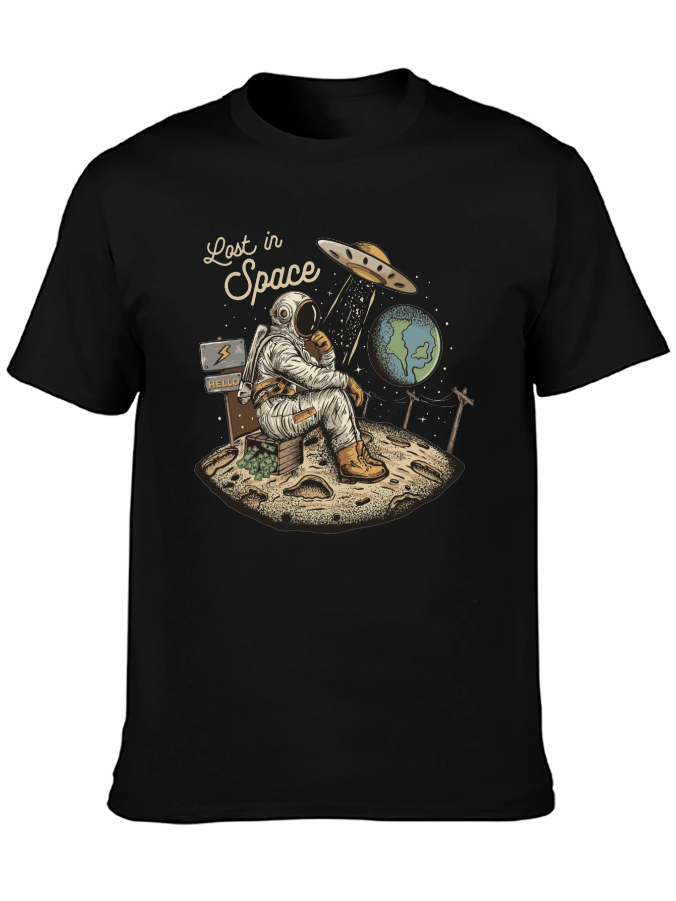 Lost in Space Graphic Tee - Relaxed Astronaut Design