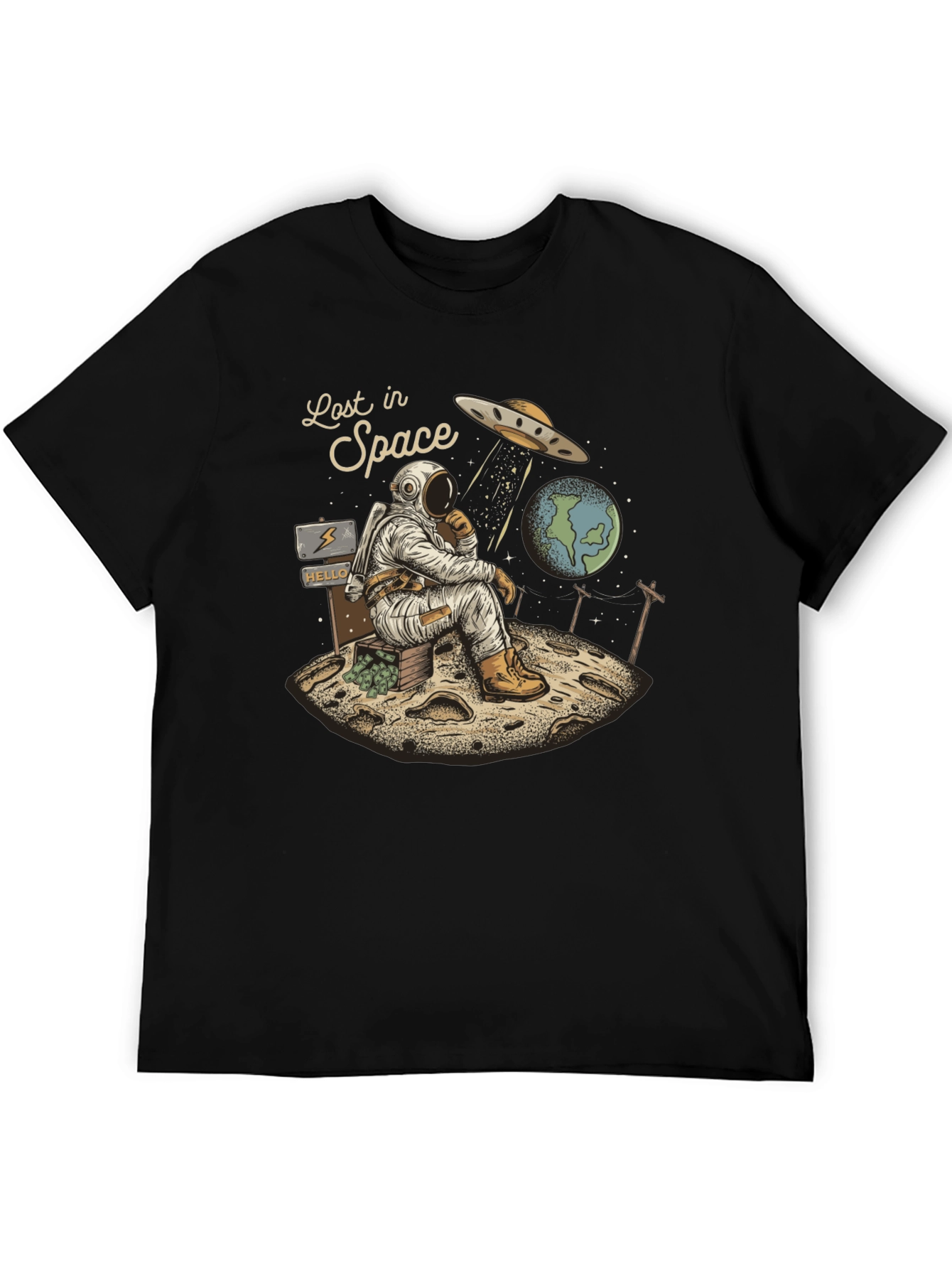 Lost in Space Graphic Tee - Relaxed Astronaut Design