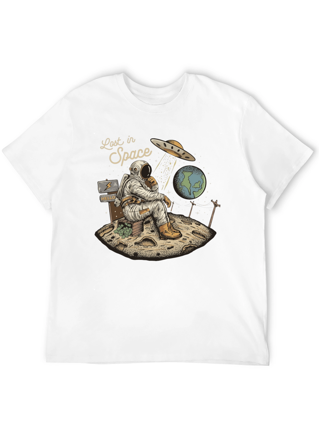 Lost in Space Graphic Tee - Relaxed Astronaut Design
