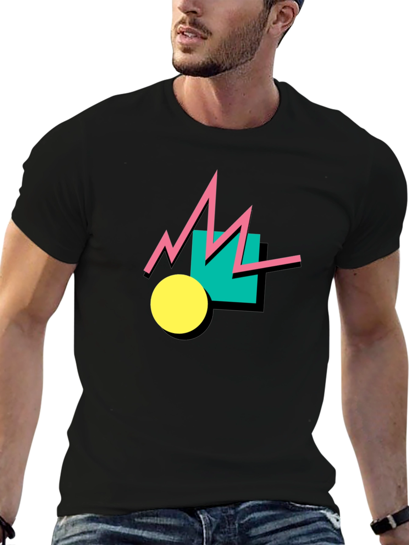 Retro Geometric T-Shirt - 80s Style Graphic Tee