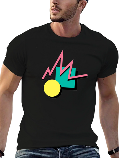 Retro Geometric T-Shirt - 80s Style Graphic Tee