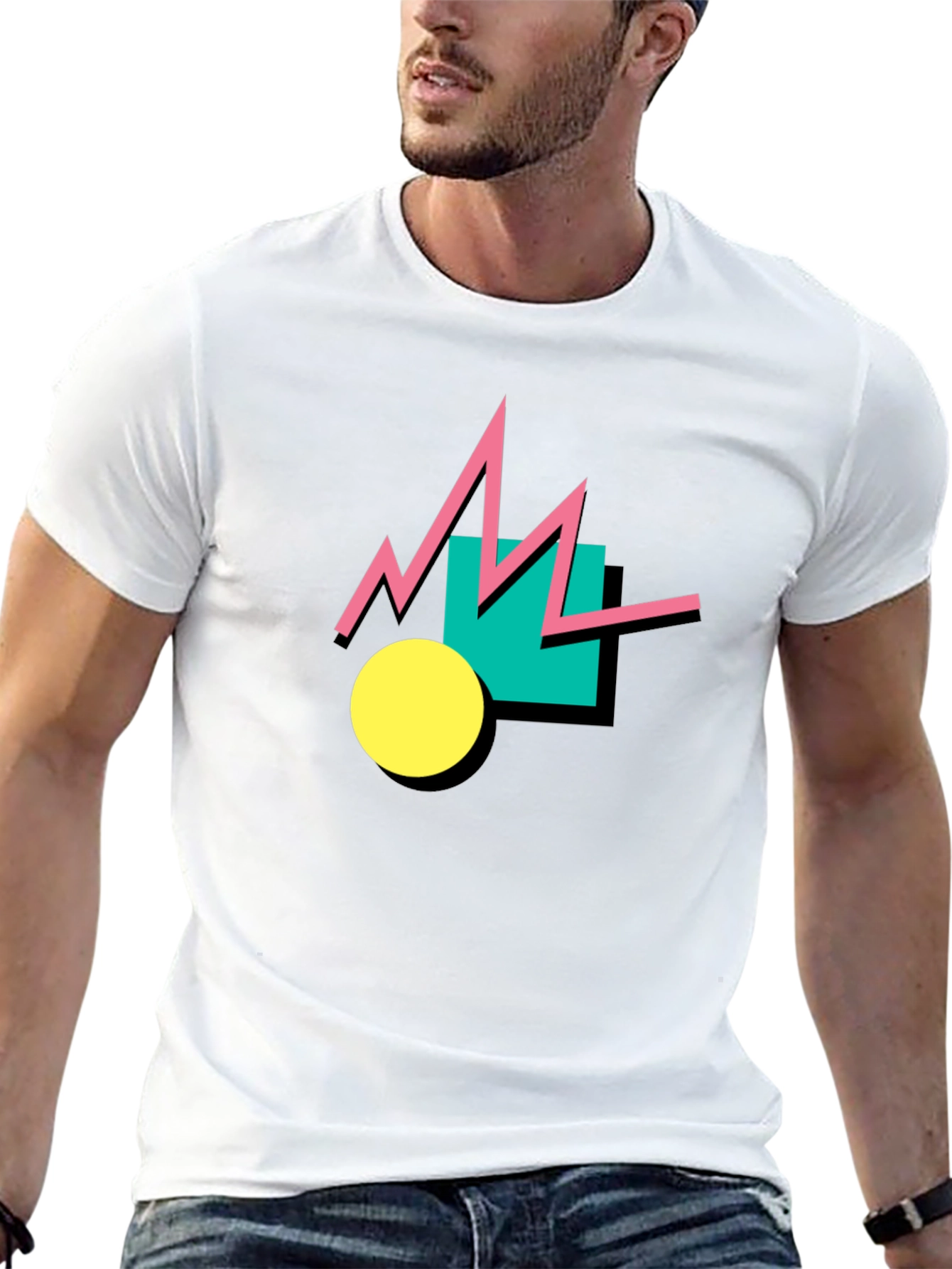 Retro Geometric T-Shirt - 80s Style Graphic Tee