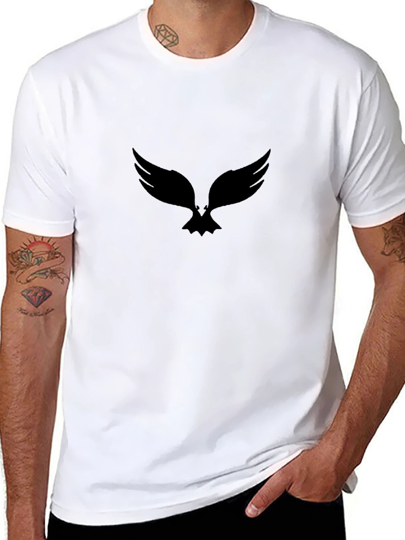 Raven Wings Graphic Black T-Shirt