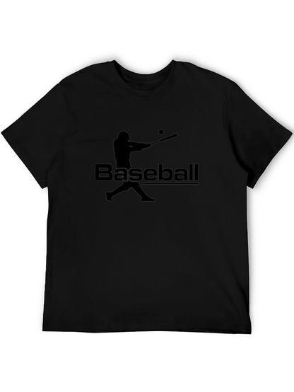 Baseball Player Graphic T-Shirt - Black