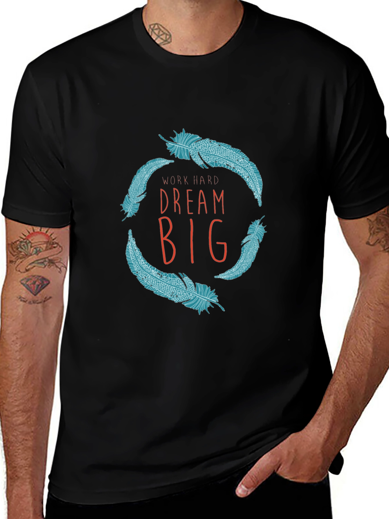 Dream Big Graphic Tee - Black Cotton T-Shirt