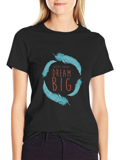 Dream Big Graphic Tee - Black Cotton T-Shirt