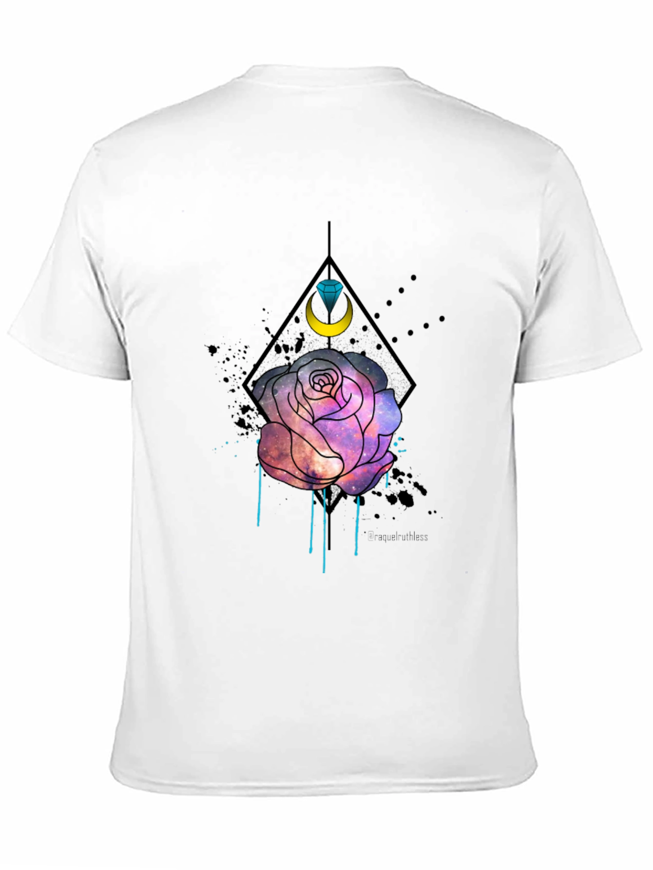 Galaxy Rose Graphic Tee - Trendy Mens Black T-Shirt
