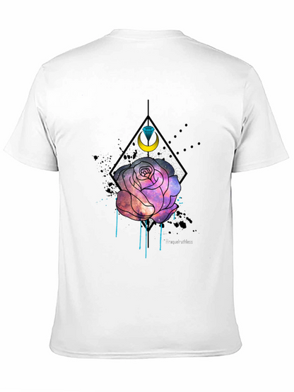 Galaxy Rose Graphic Tee - Trendy Mens Black T-Shirt