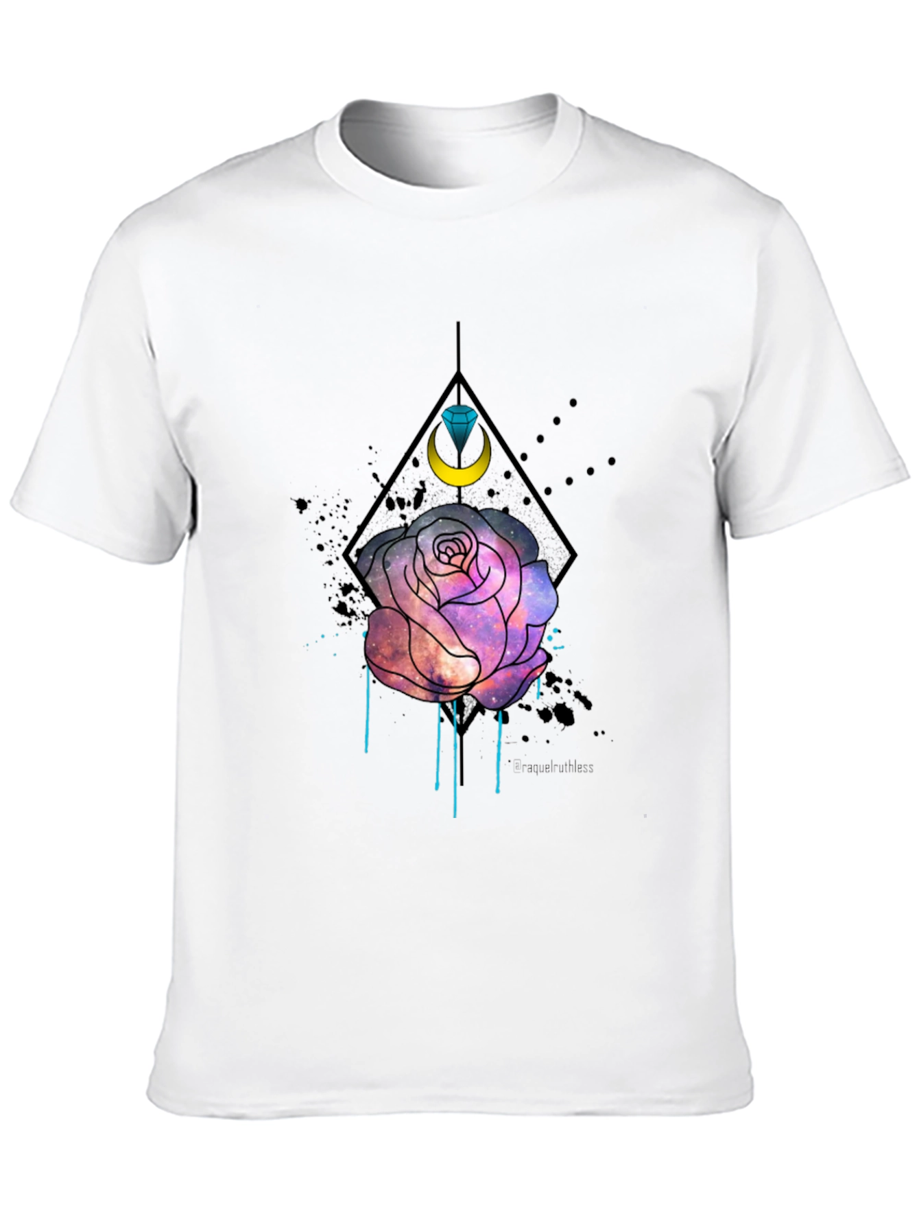 Galaxy Rose Graphic Tee - Trendy Mens Black T-Shirt