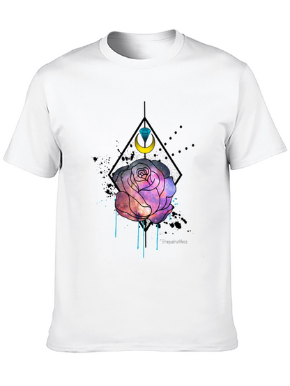 Galaxy Rose Graphic Tee - Trendy Mens Black T-Shirt