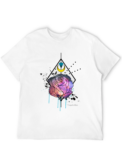 Galaxy Rose Graphic Tee - Trendy Mens Black T-Shirt