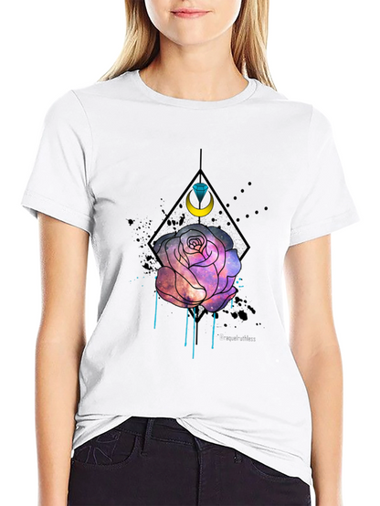 Galaxy Rose Graphic Tee - Trendy Mens Black T-Shirt