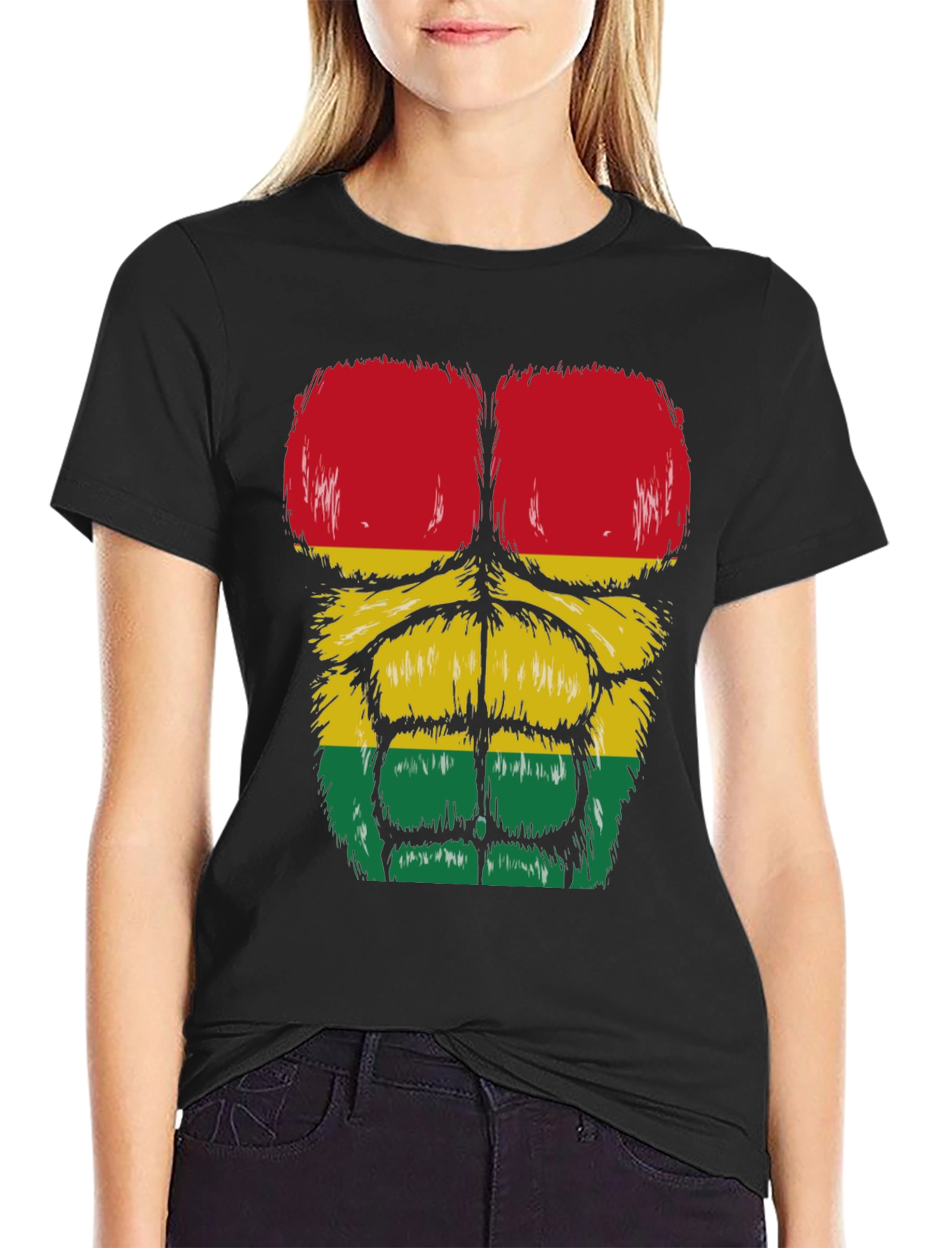 Rasta Gorilla Abs T-Shirt - Funny Graphic Tee