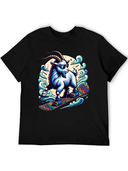 Goat Snowboarding T-Shirt Cool Design