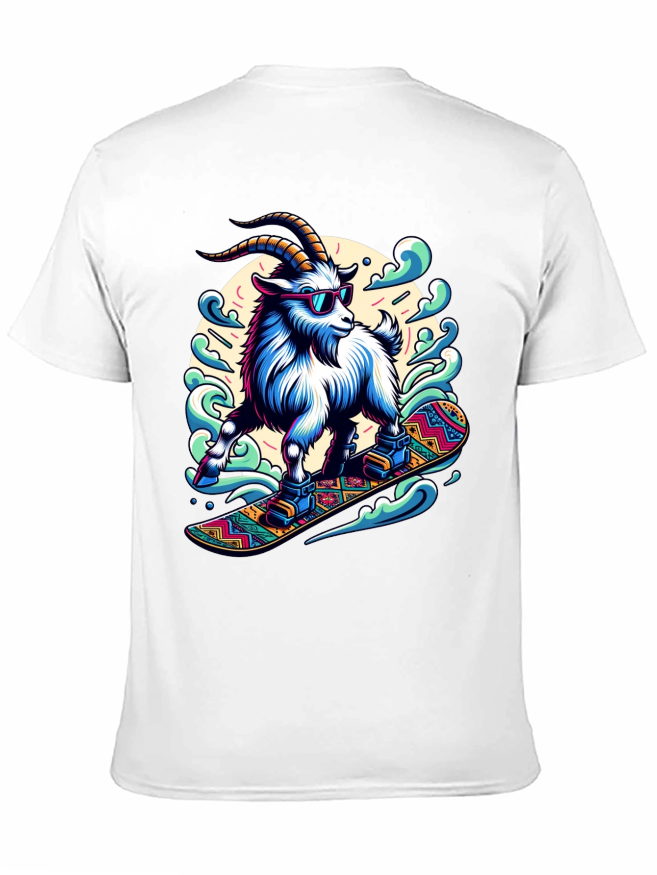 Goat Snowboarding T-Shirt Cool Design