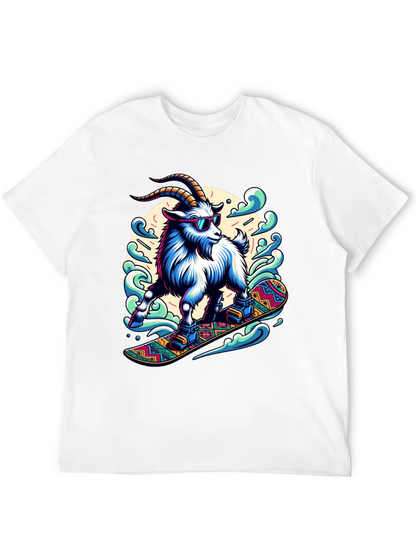 Goat Snowboarding T-Shirt Cool Design