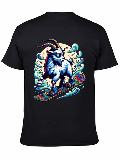 Goat Snowboarding T-Shirt Cool Design