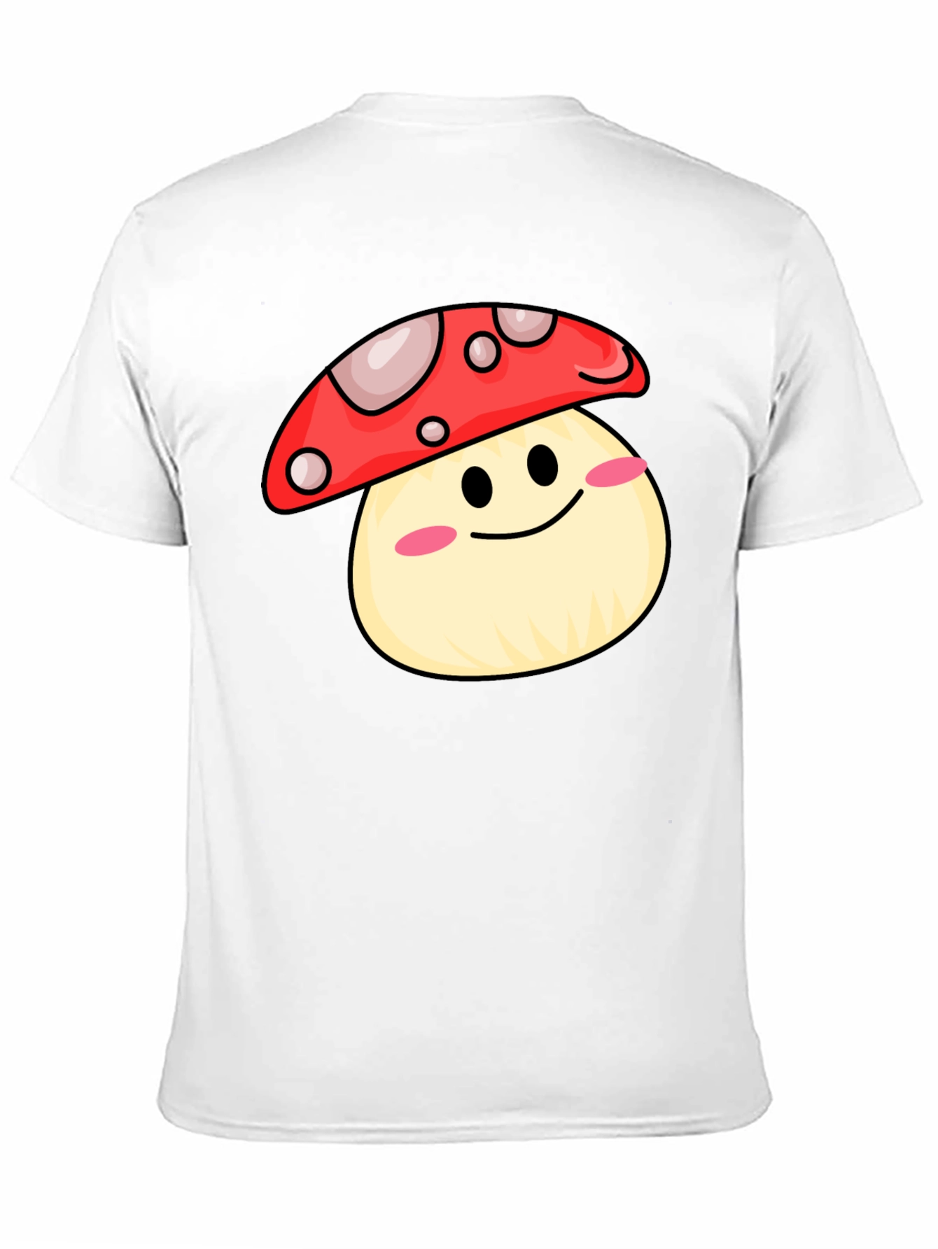 Cute Mushroom Graphic Tee - Black Cotton Shirt