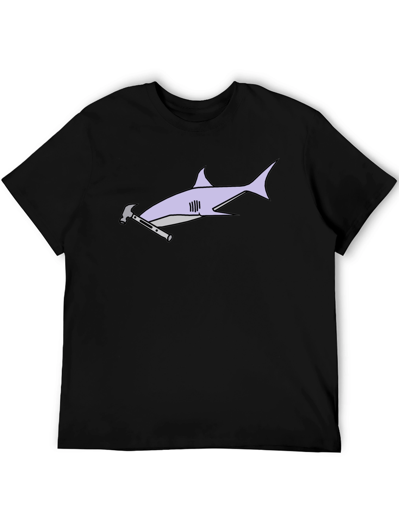 Hammerhead Shark T-Shirt - Black Cotton Graphic Tee