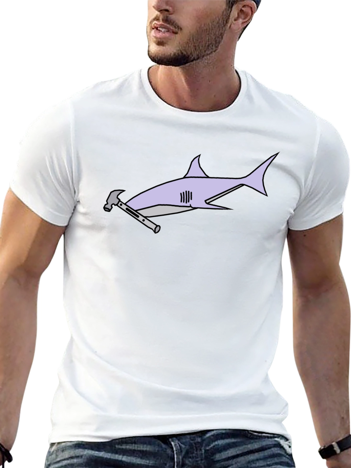 Hammerhead Shark T-Shirt - Black Cotton Graphic Tee