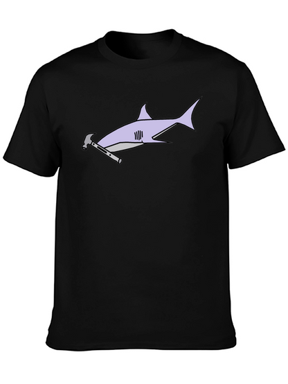 Hammerhead Shark T-Shirt - Black Cotton Graphic Tee