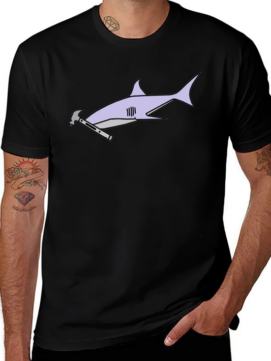 Hammerhead Shark T-Shirt - Black Cotton Graphic Tee