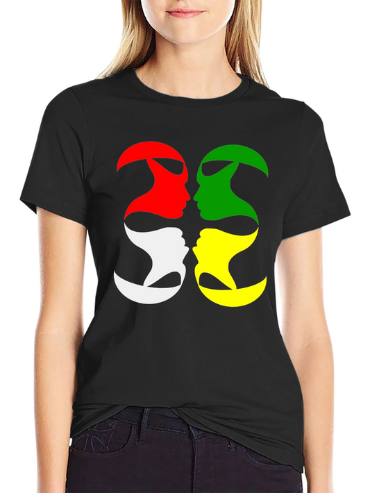 Abstract Face Silhouette Graphic T-Shirt