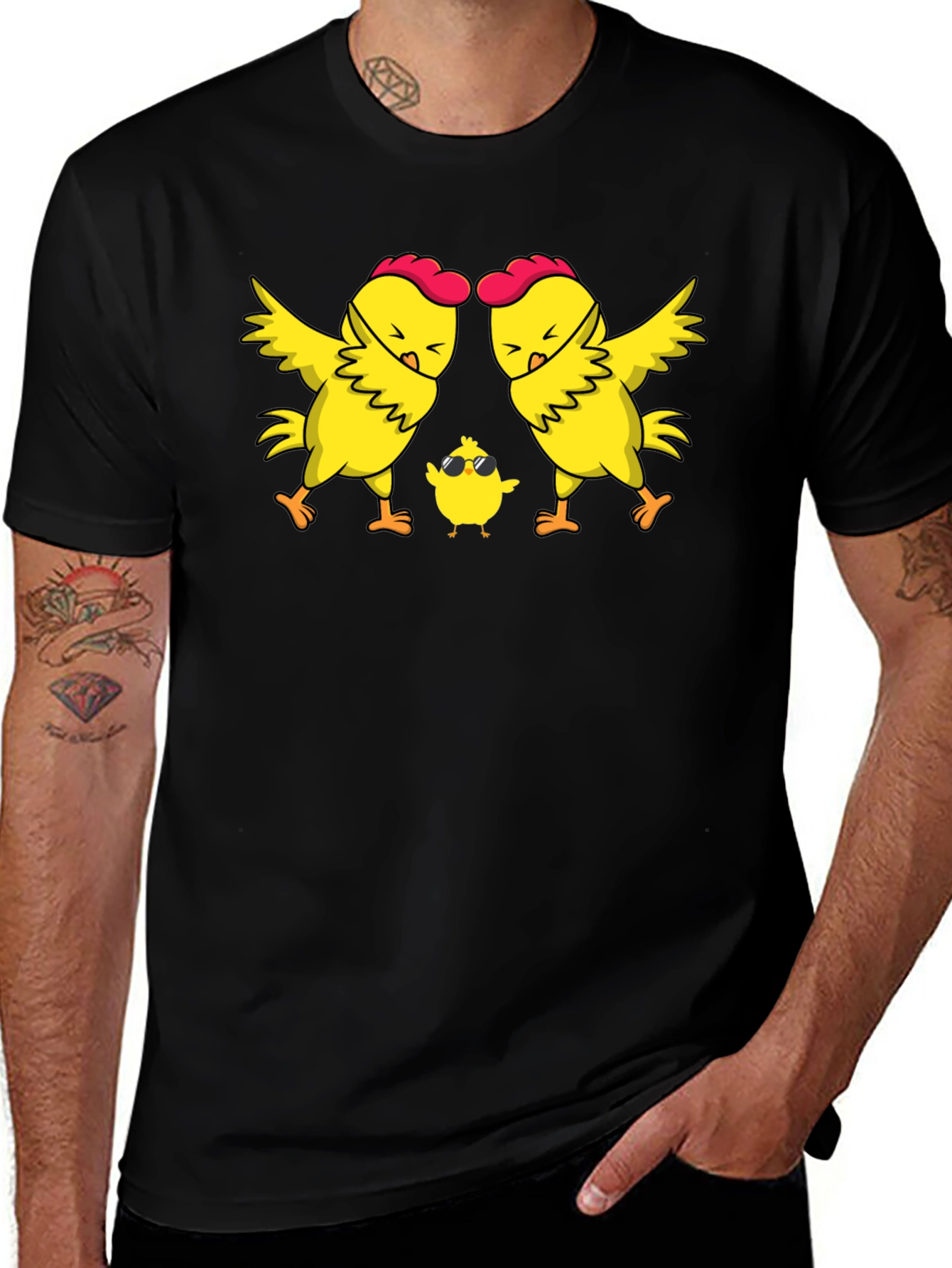 Cool Chicken Family T-Shirt - Dad Mom Chick