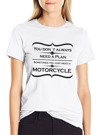 Motorcycle Plan Graphic Tee - Black Cotton