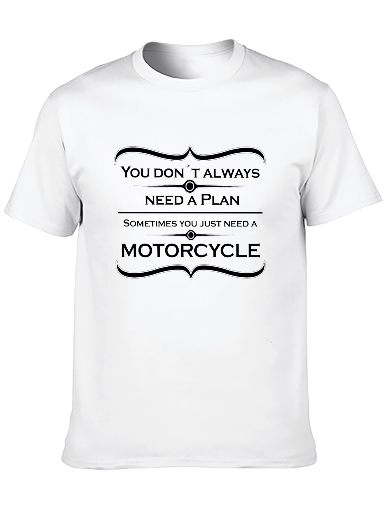 Motorcycle Plan Graphic Tee - Black Cotton