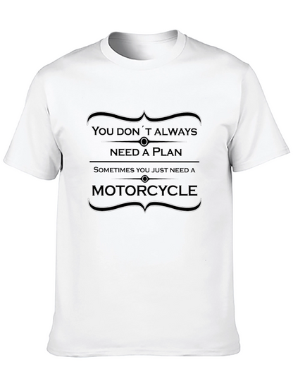 Motorcycle Plan Graphic Tee - Black Cotton