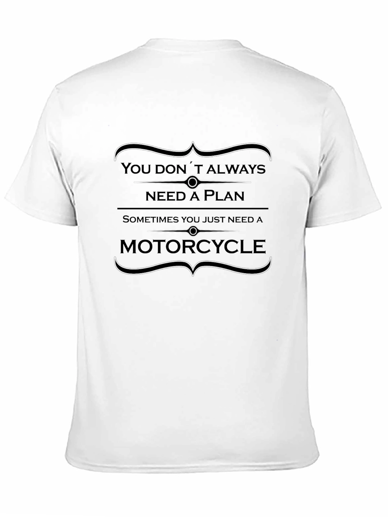 Motorcycle Plan Graphic Tee - Black Cotton
