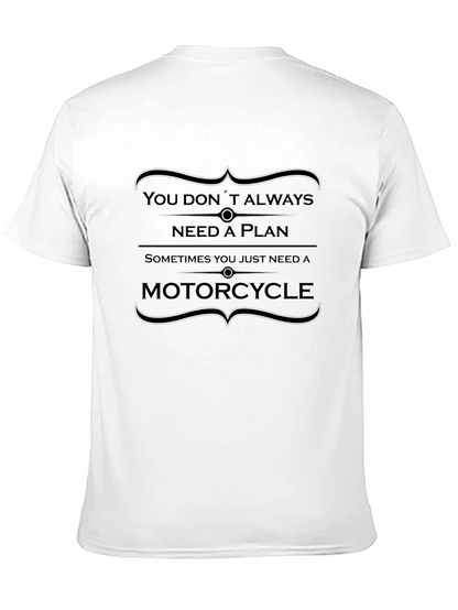 Motorcycle Plan Graphic Tee - Black Cotton
