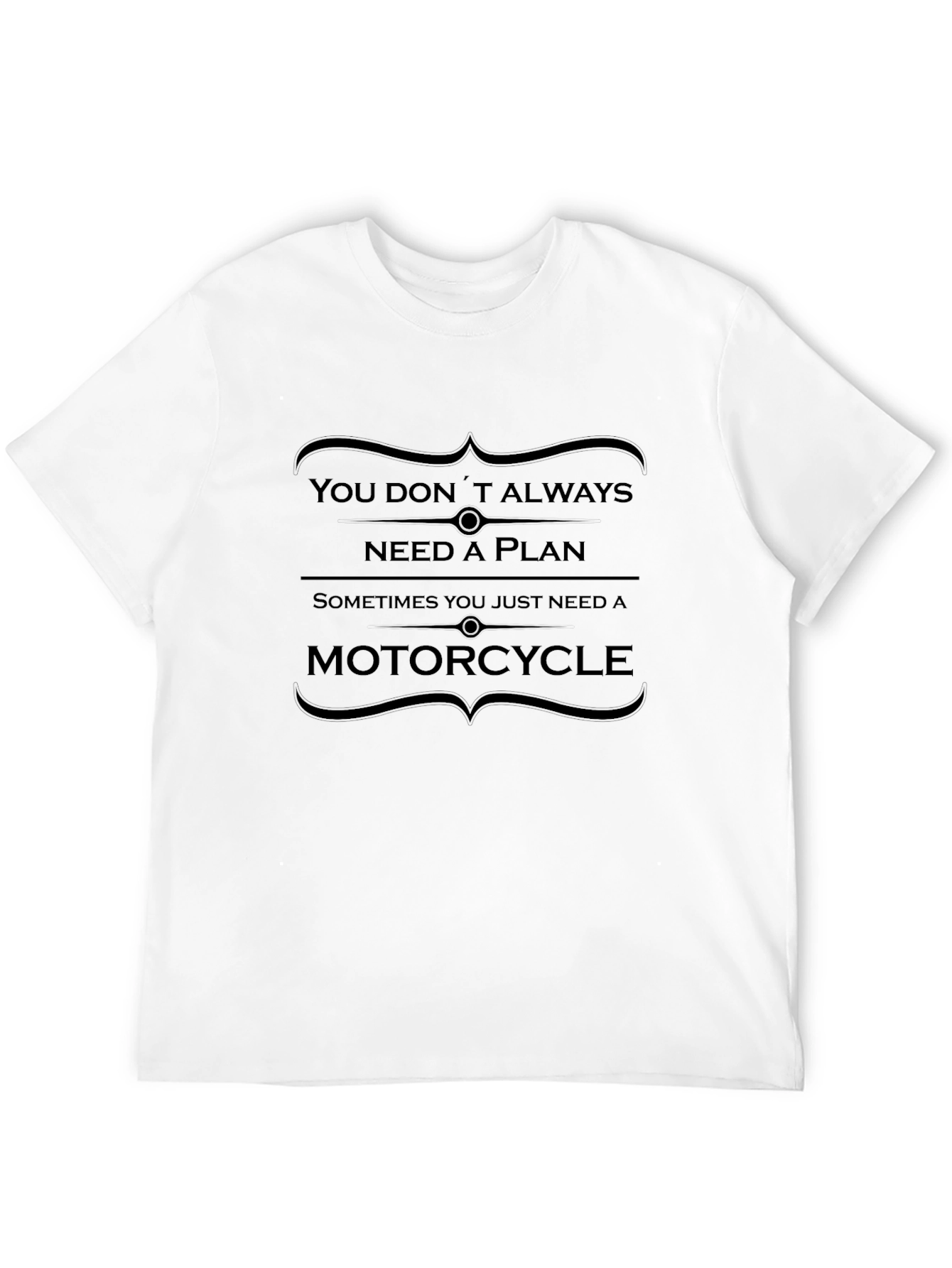 Motorcycle Plan Graphic Tee - Black Cotton