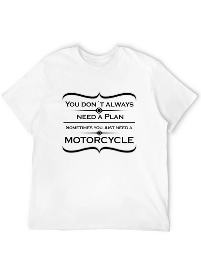 Motorcycle Plan Graphic Tee - Black Cotton