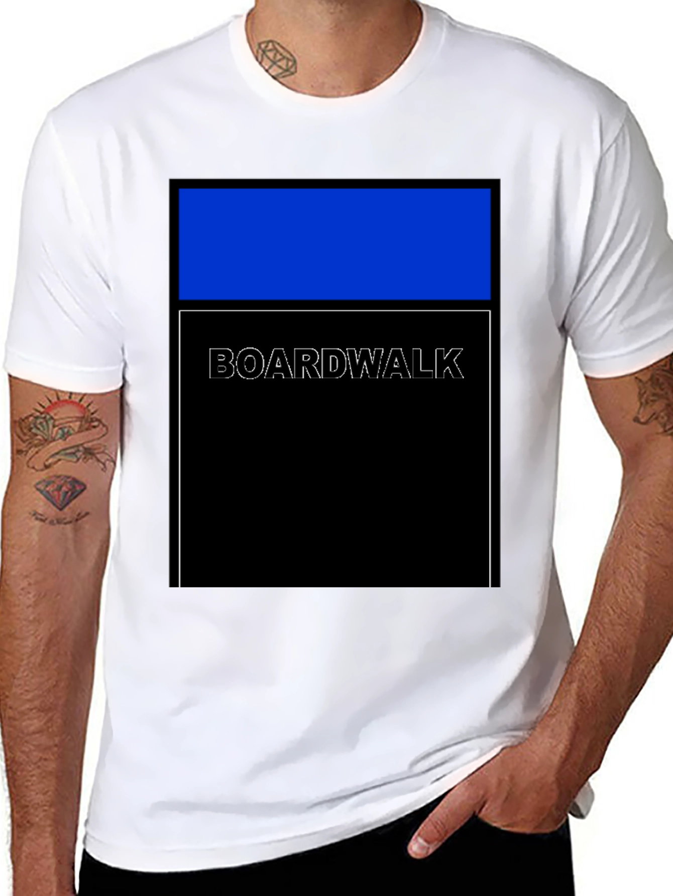 Boardwalk Graphic Tee - Modern Geometric Design