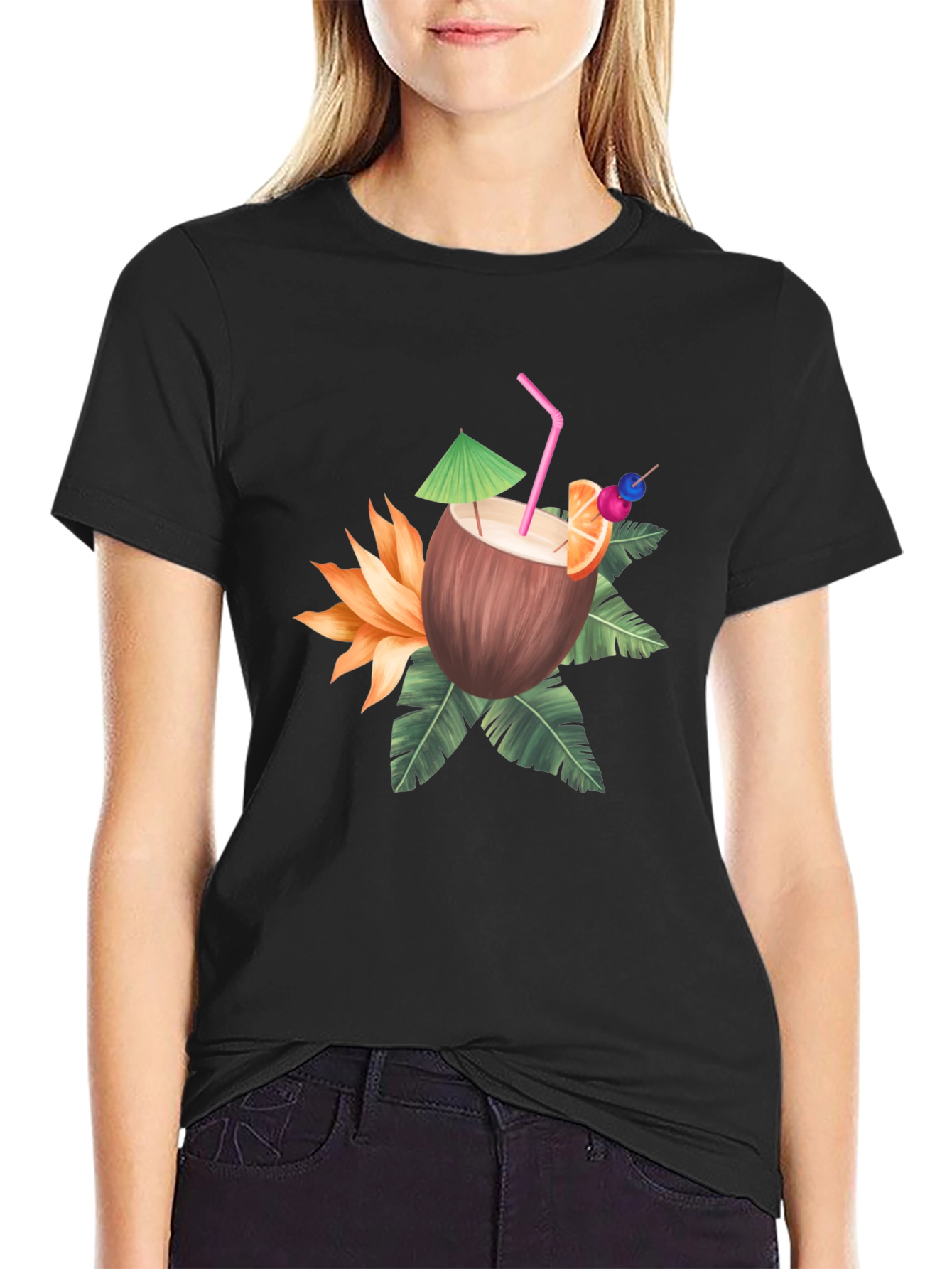 Tropical Coconut Drink Graphic Tee