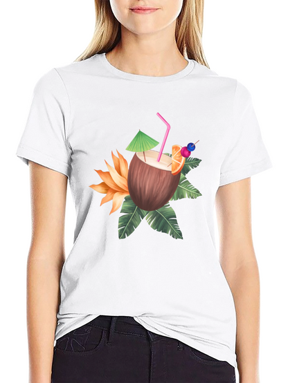 Tropical Coconut Drink Graphic Tee