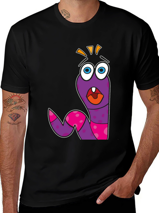 Cartoon Worm Graphic Tee - Funny & Unique Design