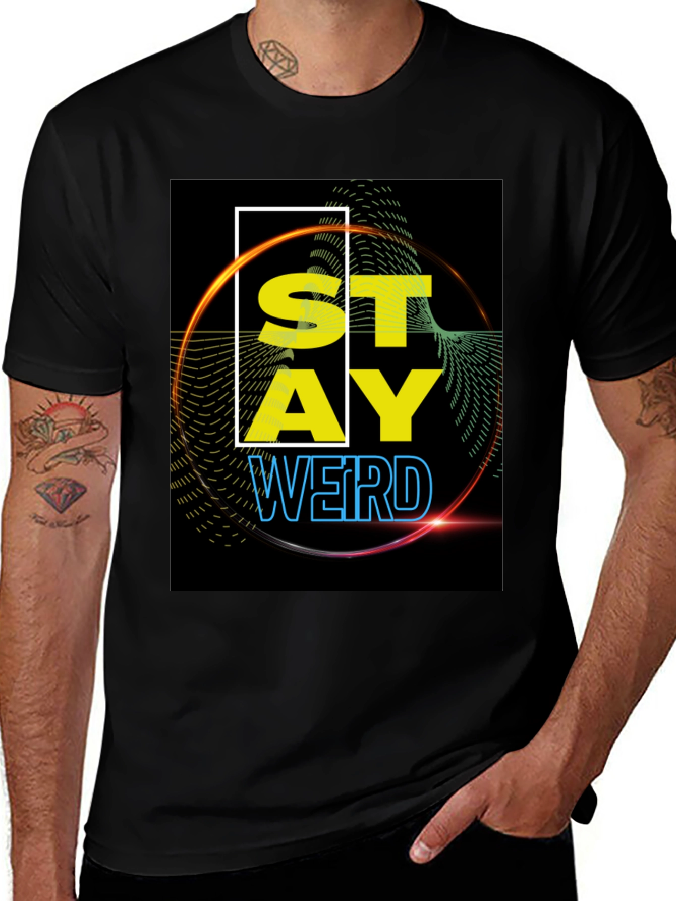 Stay Weird Graphic Tee - Black