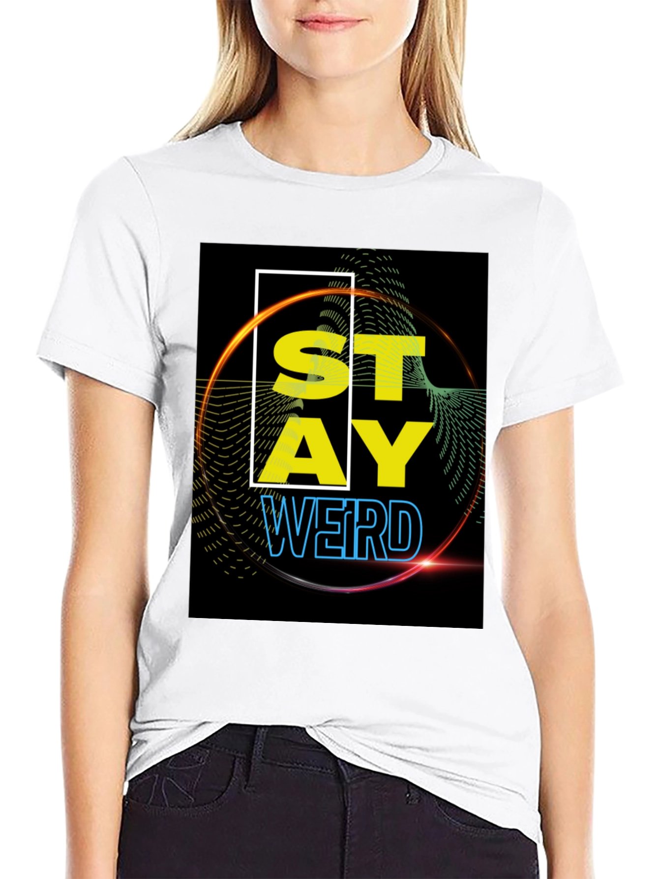 Stay Weird Graphic Tee - Black